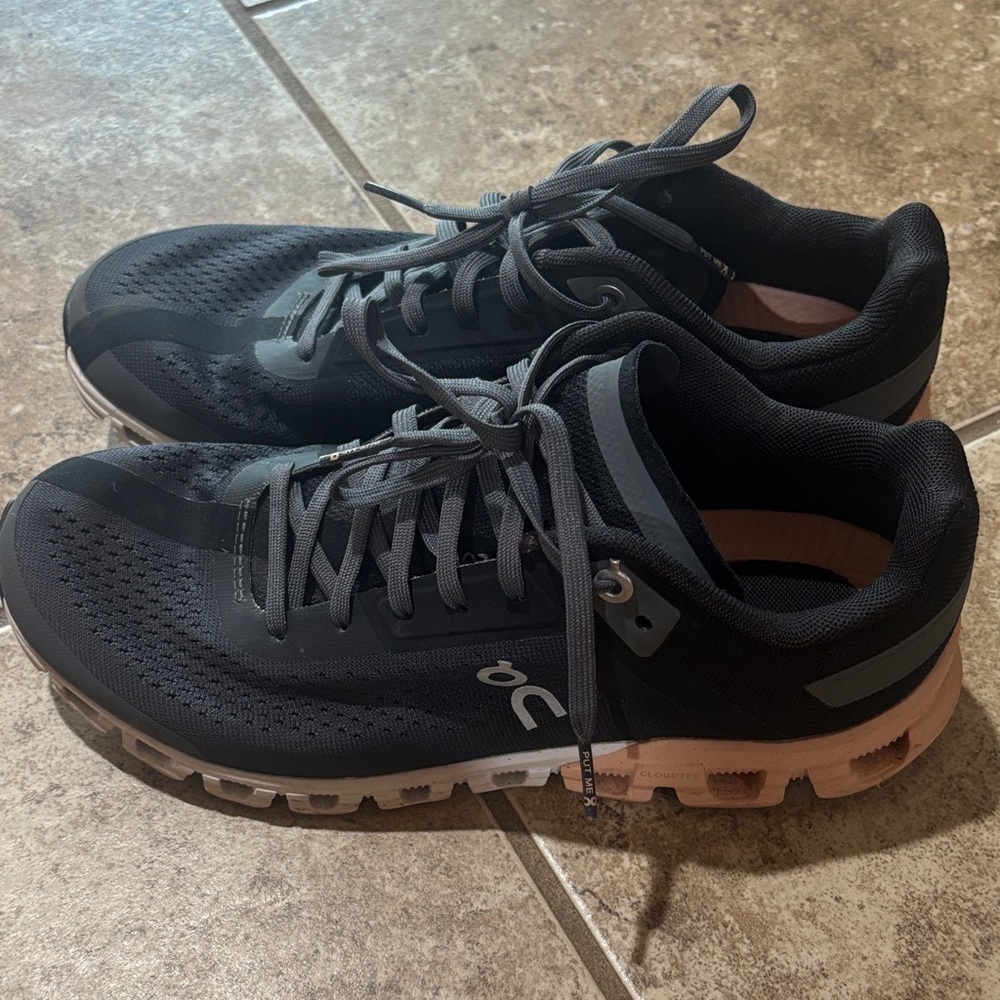 On Running Women's Black and Pink Athletic Shoes